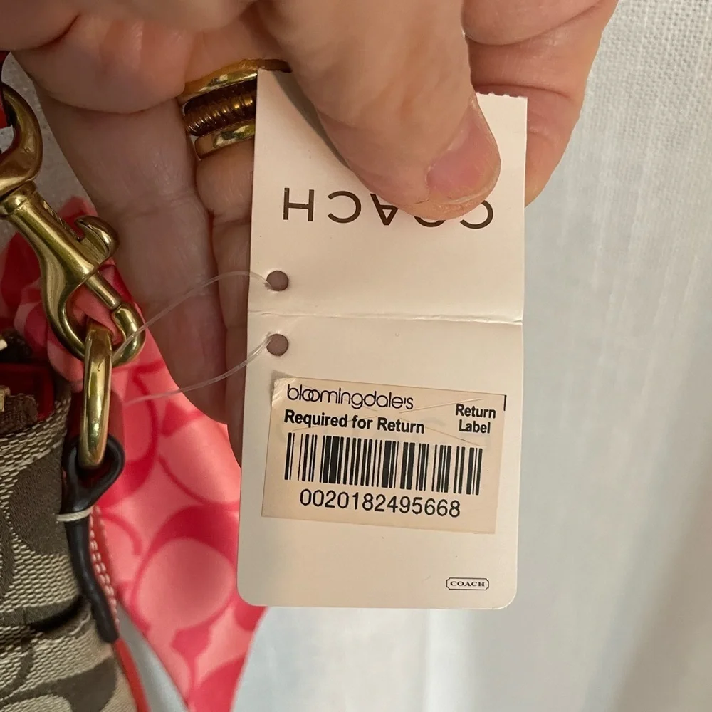 NWT‎ Coach Khaki/Geranium Hamptons Signature Swingpack Crossbody 2007